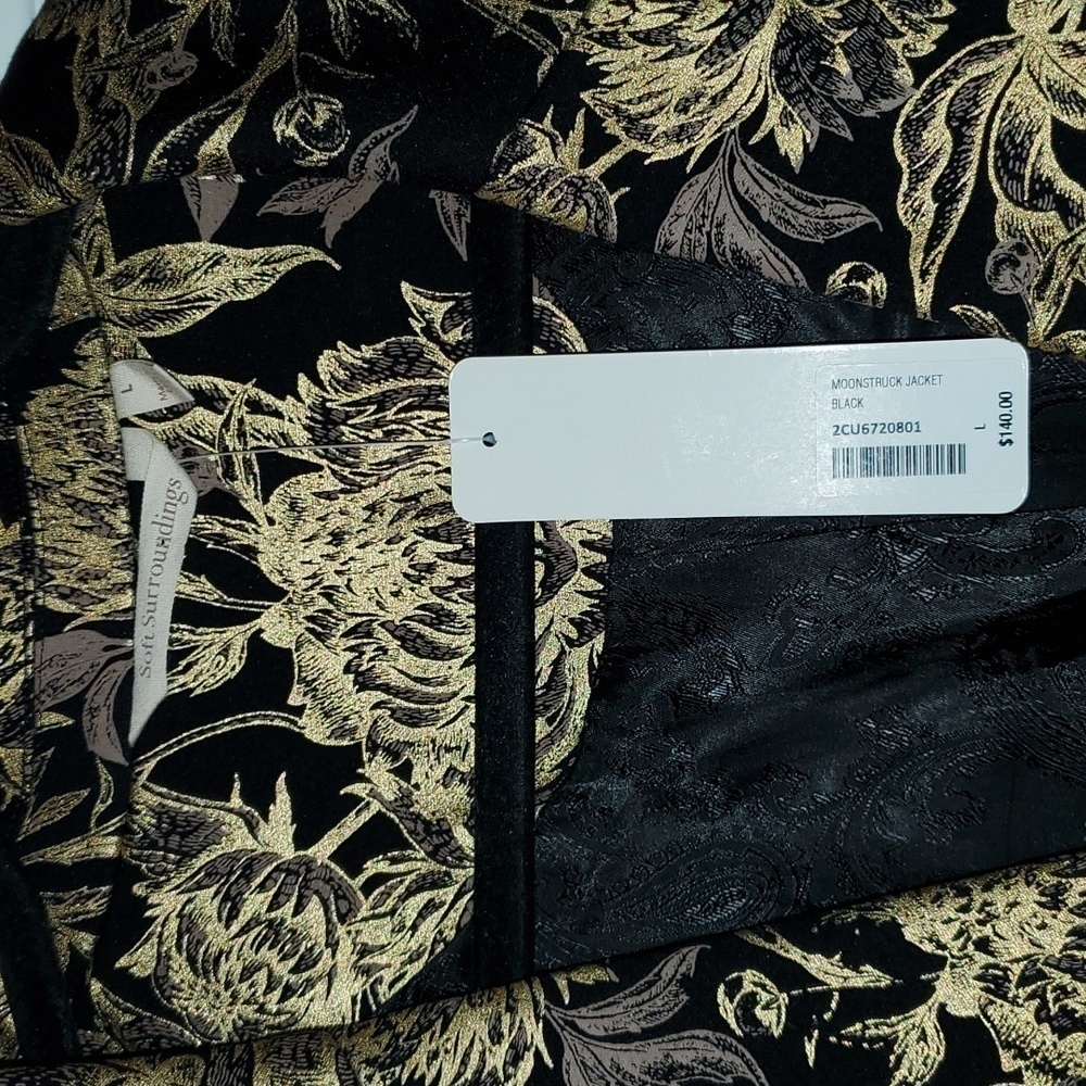 Soft Surroundings Moonstruck Black and Gold Jacket Size Large - Picture 4 of 8